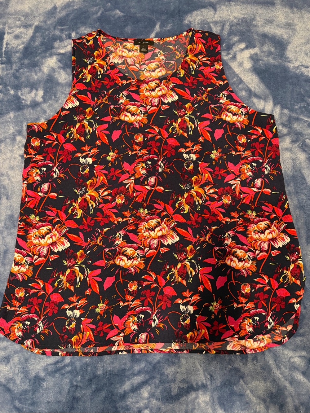 Halogen Sleeveless Floral Tank Top